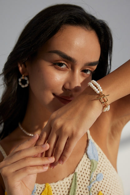 925 Silver Natural Pearl Necklace - Vintage Gold Elegant