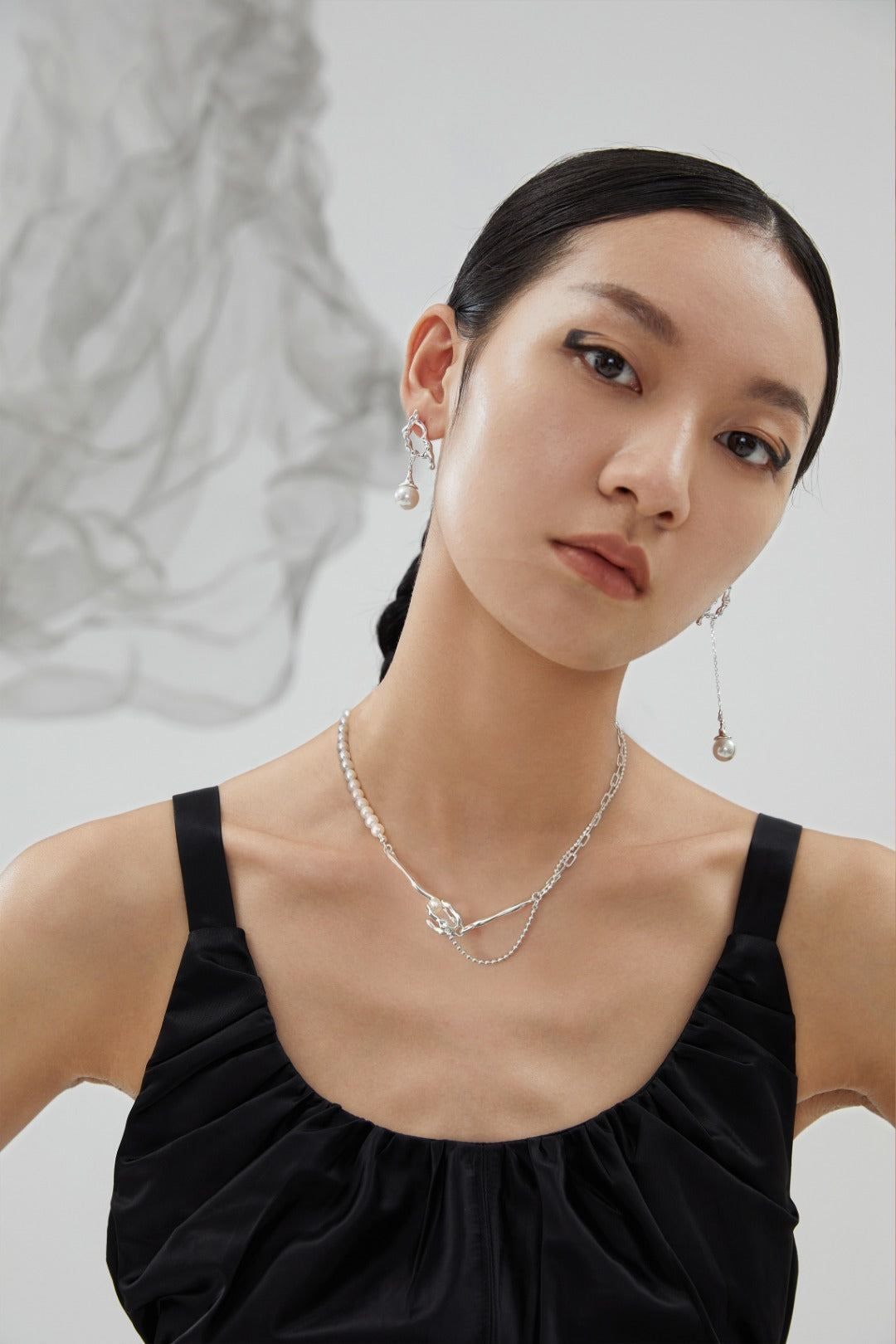 Sterling Silver Pearl Necklace - Withered Nest Series