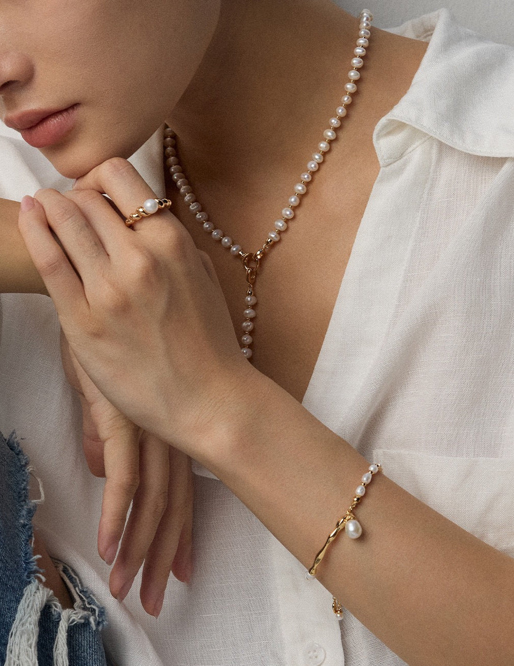 S925 Silver Natural Pearl Bracelet