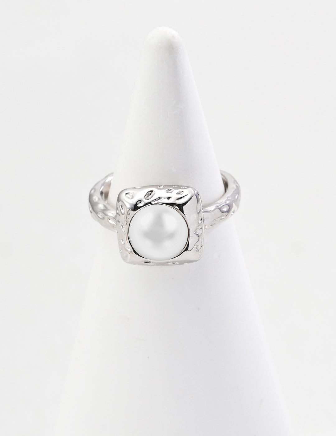 S925 Silver Minimalist Natural Pearl Ring White gold