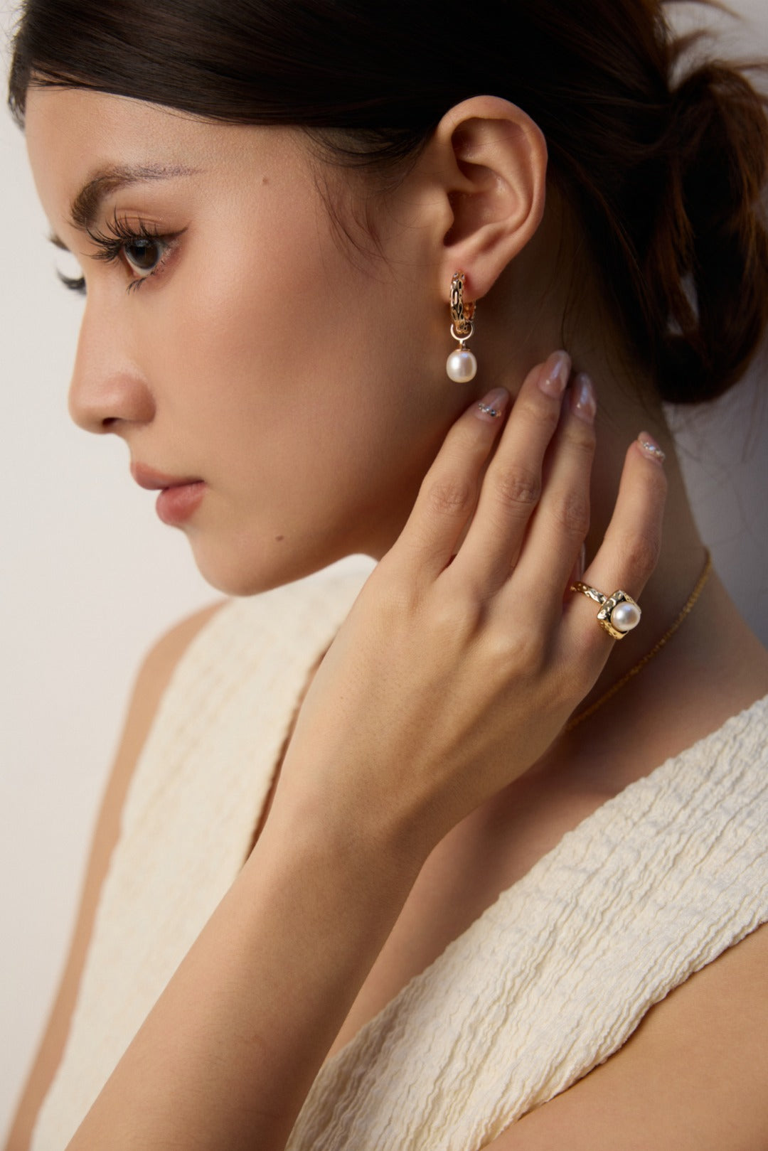 S925 Silver Minimalist Natural Pearl Ring