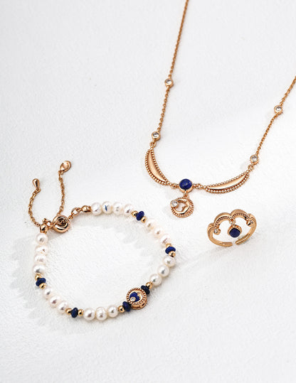 S925 Silver Lapis Lazuli Zirconia Necklace