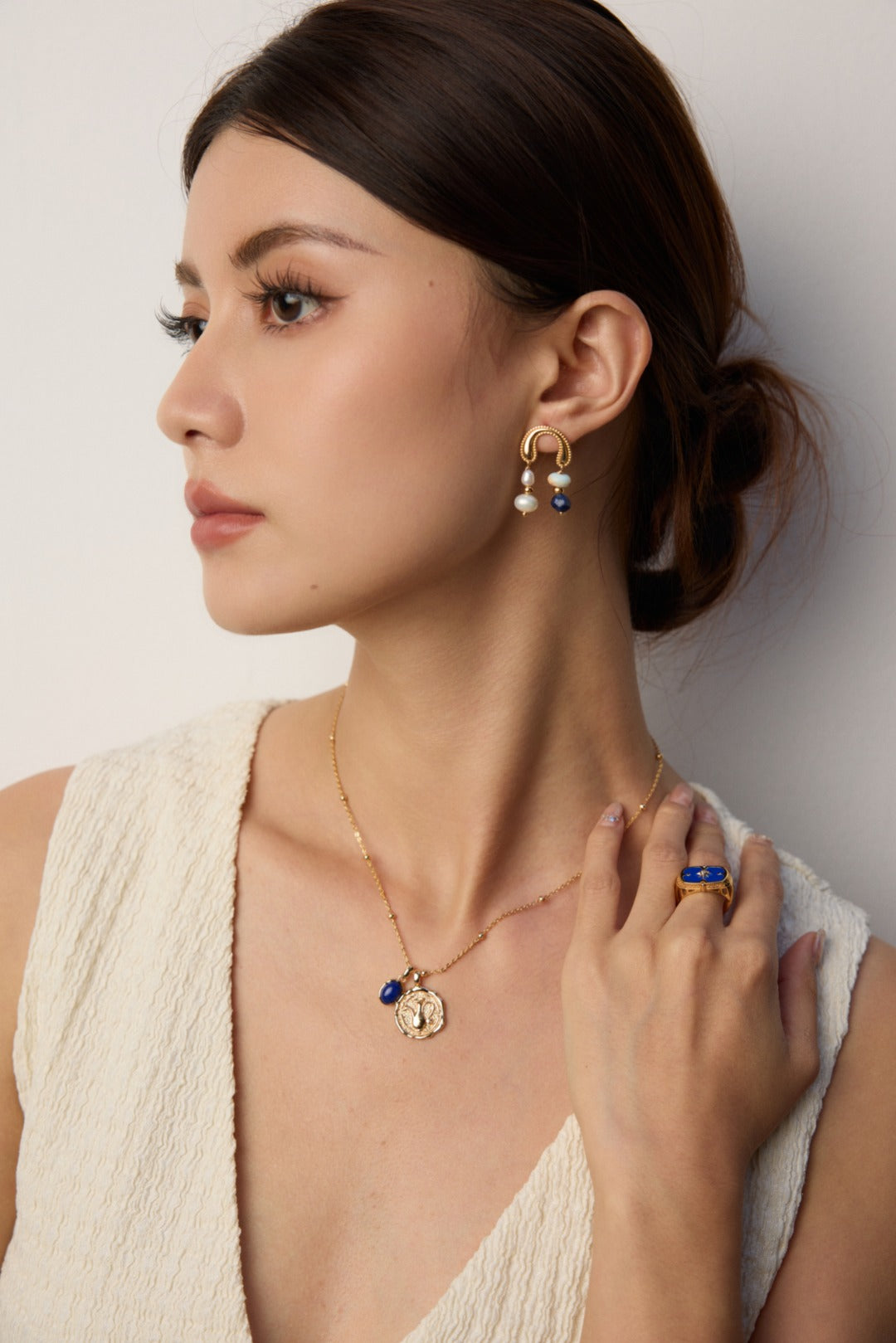 S925 Silver Natural Lapis Lazuli Pendant Necklace