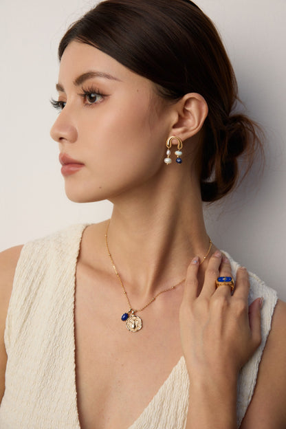 S925 Silver Natural Lapis Lazuli Pendant Necklace