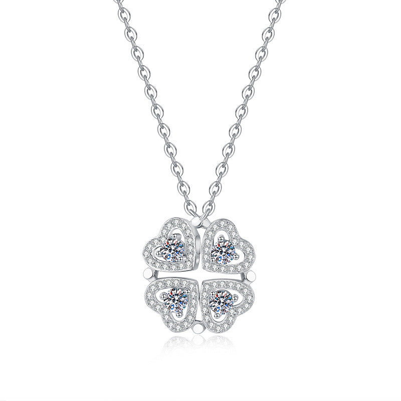 Liuvelle Eternal Clover Necklace | Four-Leaf Clover Pendant for Love & Luck