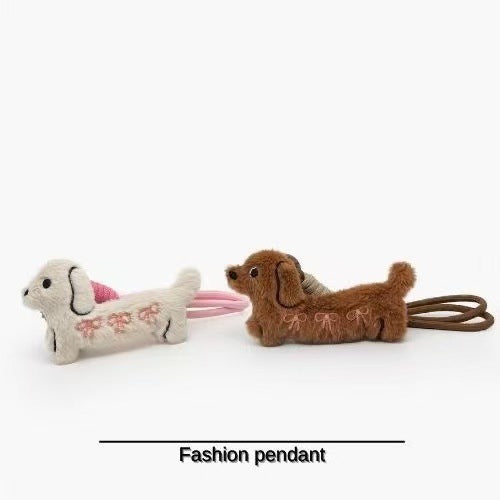Cute Dachshund Plush Keychain Pendant Bag Charm