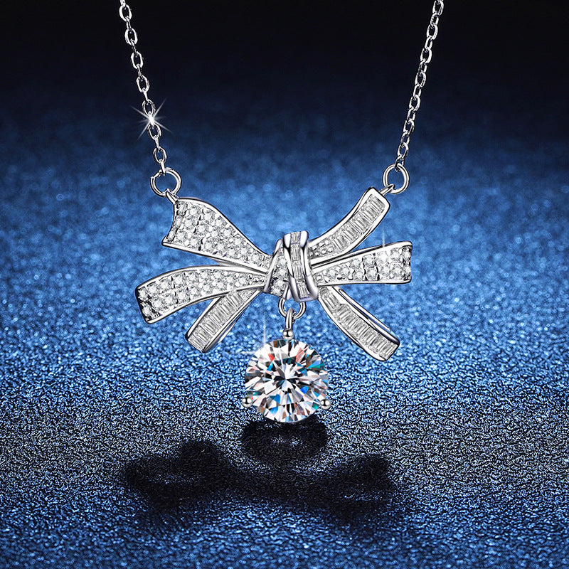 Liuvelle Bow Necklace - Handmade luxury jewelry, elegant female gift for mother, friend or girlfriend