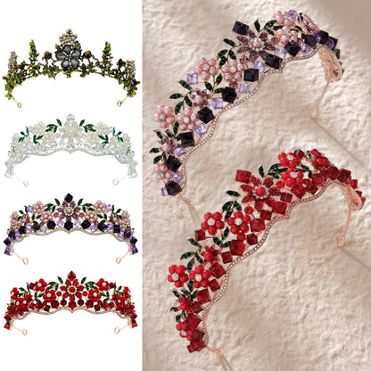 LIUVELLE Forest Style Pearl Bridal Crown – Elegant Wedding Hair Accessory