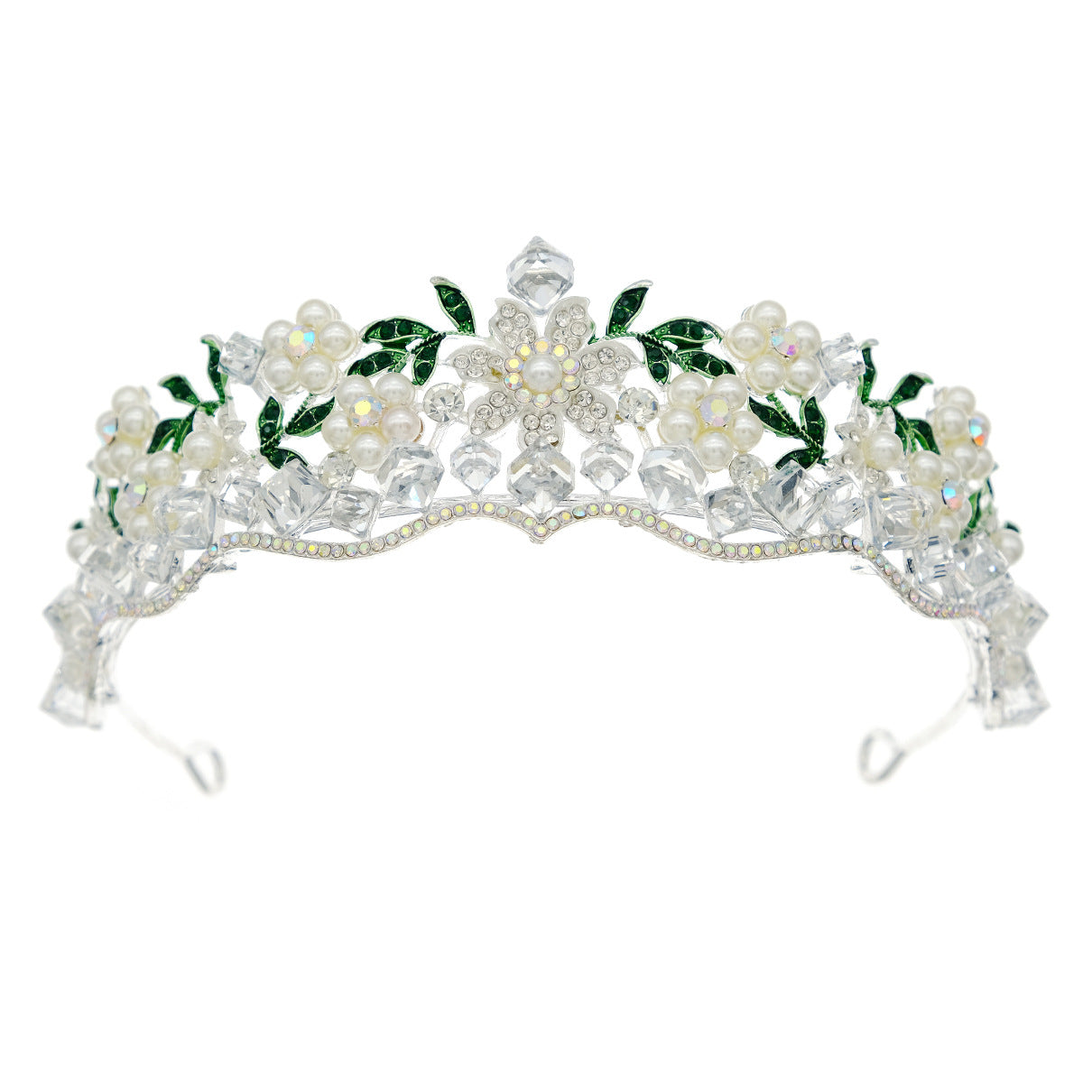 LIUVELLE Forest Style Pearl Bridal Crown – Elegant Wedding Hair Accessory