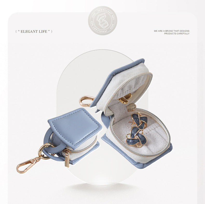 Liuvelle Mini Leather Jewelry Box for Ring Storage and Organizing