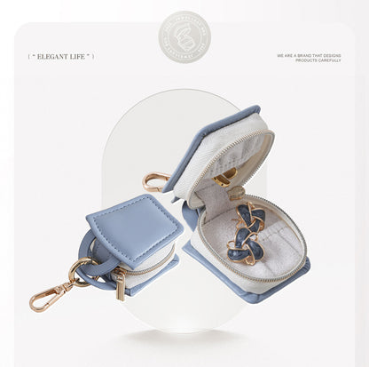 Liuvelle Mini Leather Jewelry Box for Ring Storage and Organizing