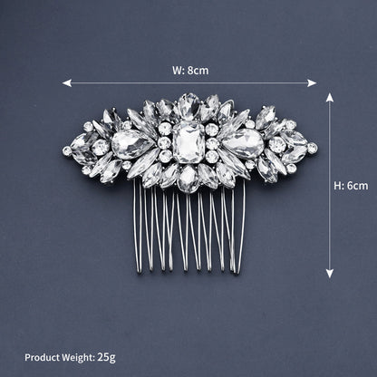 European and American Classic Bridal Hair Accessories Alloy Rhinestone Insert Comb High-end Wedding Banquet Hair Styling Accessories Retro Hair Comb for Women