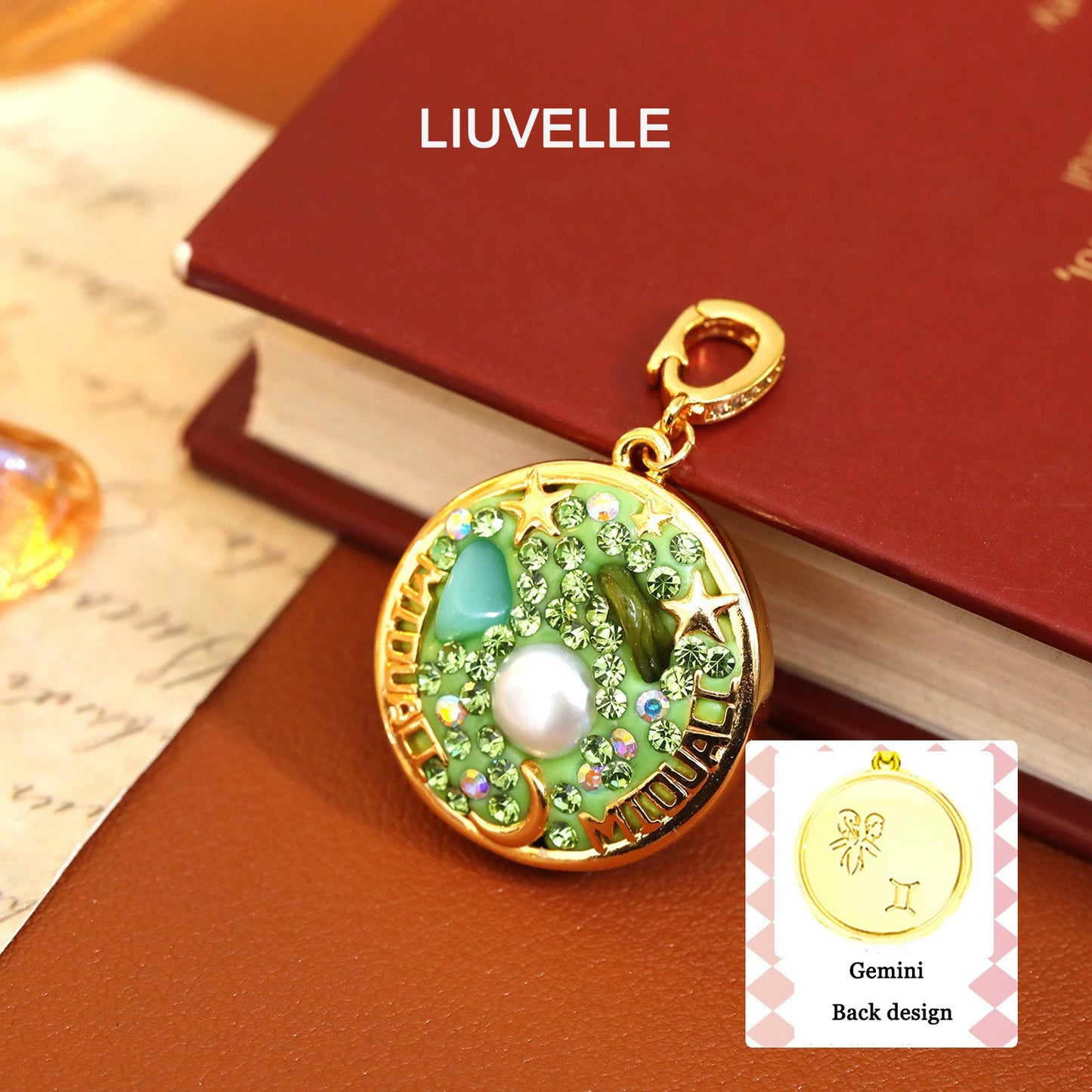 Liuvelle DIY 12 Zodiac Pendant & Bracelet – Adjustable Luxury Jewelry with 18K Gold & Pearls Gift