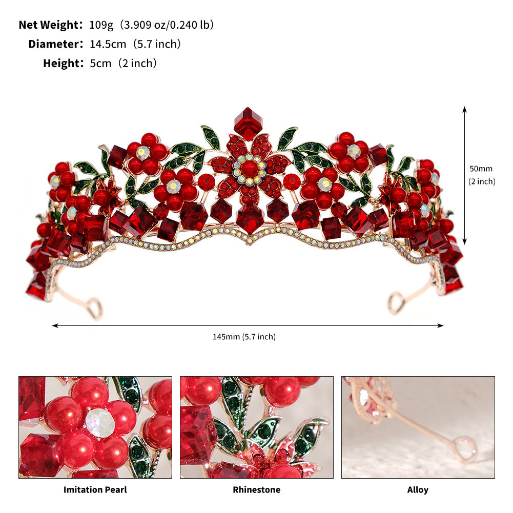LIUVELLE Forest Style Pearl Bridal Crown – Elegant Wedding Hair Accessory