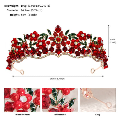 LIUVELLE Forest Style Pearl Bridal Crown – Elegant Wedding Hair Accessory