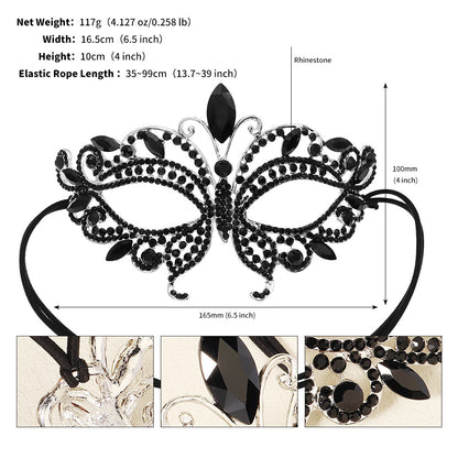 Elegant Half Face Mask for Halloween Parties & Dance Events
