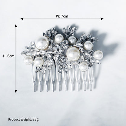 European and American Classic Bridal Hair Accessories Alloy Rhinestone Insert Comb High-end Wedding Banquet Hair Styling Accessories Retro Hair Comb for Women