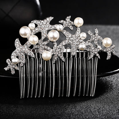 European and American Classic Bridal Hair Accessories Alloy Rhinestone Insert Comb High-end Wedding Banquet Hair Styling Accessories Retro Hair Comb for Women