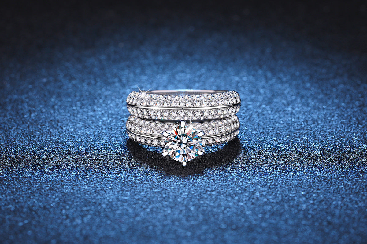 Liuvelle Eternal Love 1ct Diamond Sterling Silver Couple Rings