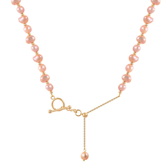 Liuvelle Pink Pearl Necklace – Elegant Luminous Natural Pearls