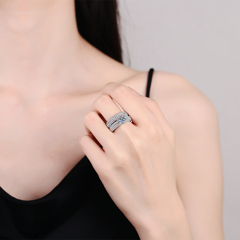 Liuvelle Eternal Love 1ct Diamond Sterling Silver Couple Rings