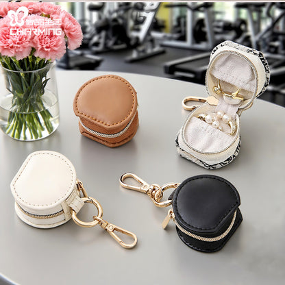 Liuvelle Mini Leather Jewelry Box for Ring Storage and Organizing