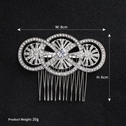 European and American Classic Bridal Hair Accessories Alloy Rhinestone Insert Comb High-end Wedding Banquet Hair Styling Accessories Retro Hair Comb for Women