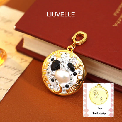 Liuvelle DIY 12 Zodiac Pendant & Bracelet – Adjustable Luxury Jewelry with 18K Gold & Pearls Gift