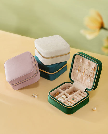 Liuvelle Travel Jewelry Organizer - Portable Flannel Accessory Box for Travel