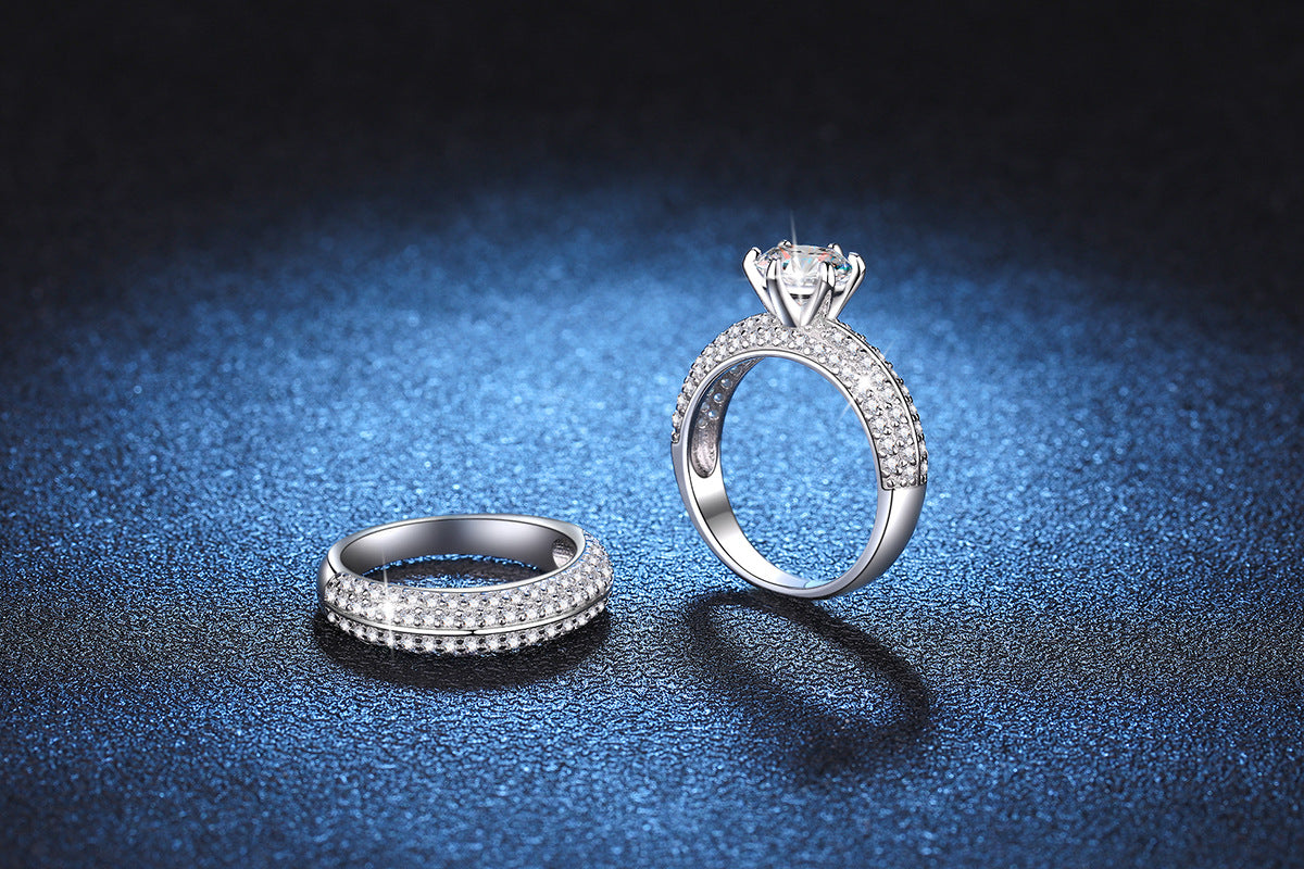 Liuvelle Eternal Love 1ct Diamond Sterling Silver Couple Rings