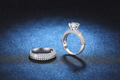Liuvelle Eternal Love 1ct Diamond Sterling Silver Couple Rings