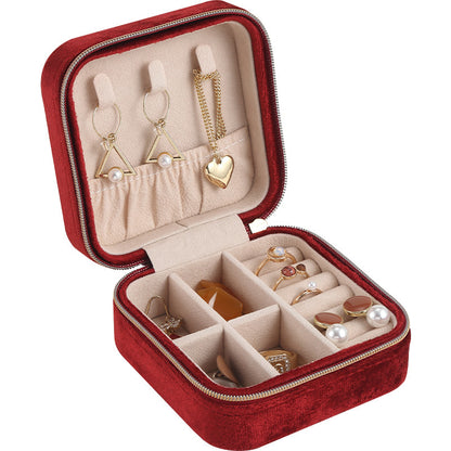 Liuvelle Travel Jewelry Organizer - Portable Flannel Accessory Box for Travel