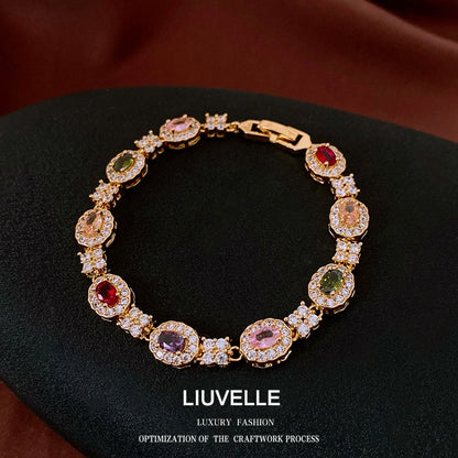Liuvelle 18K Gold Colored Diamond Bracelet – Luxury Handcrafted Jewelry for Women