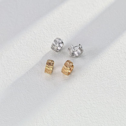 S925 Silver Vintage Engraved Stud Earrings