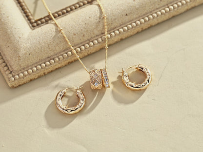 925 Silver Textured Earrings - Minimalist Design