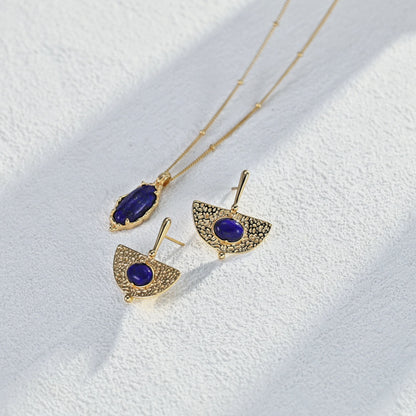 S925 Silver Vintage Natural Lapis Lazuli Necklace