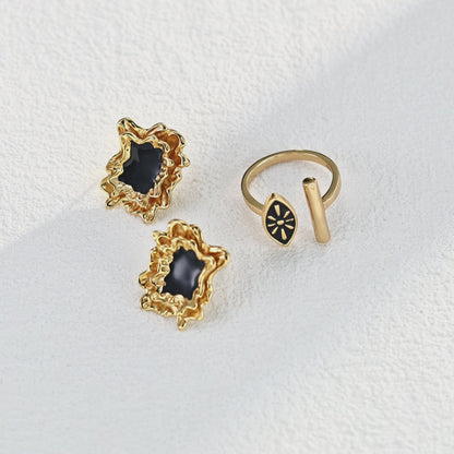 S925 Silver Enamel Ring - Designer Style