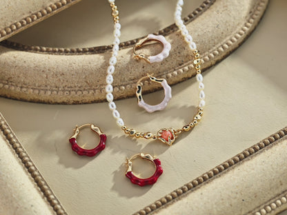 Liuvelle S925 Silver Vintage Natural Pearl Rhodochrosite Necklace